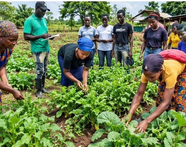 Farmer field school session with women and youth in Liberia